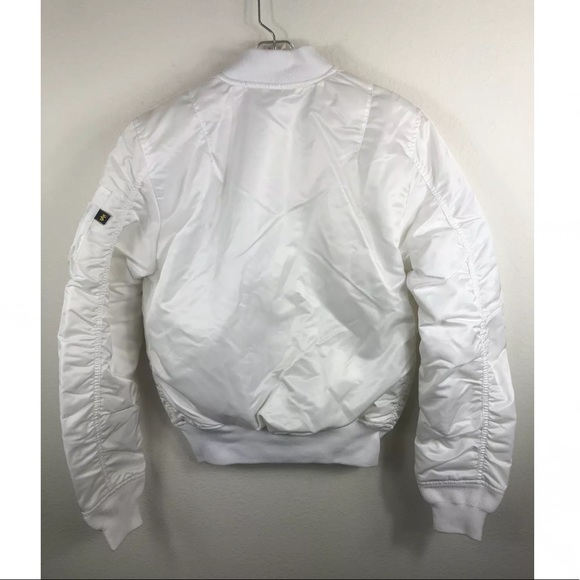 Alpha Industries MA-1 Slim Fit Bomber Jacket NWT White - X-Small XS Reversible - Picture 9 of 13
